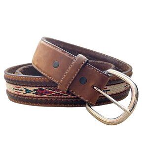 MEN'S WESTERN LACED EDGE HORSEHAIR RIBBON BELT BY TONY LAMA Silver Creek - 42